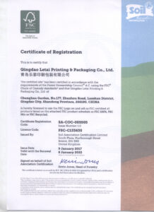 FSC certificate