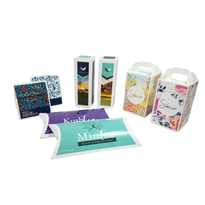 Gable and pillow style cosmetic packaging
