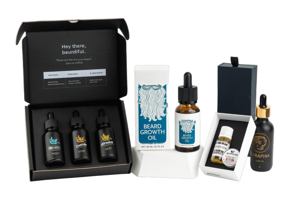 Scatole di olio per barba personalizzate