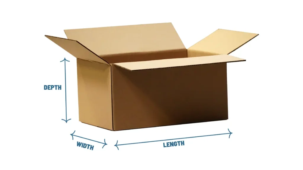 Dimensões da caixa de papelão ondulado