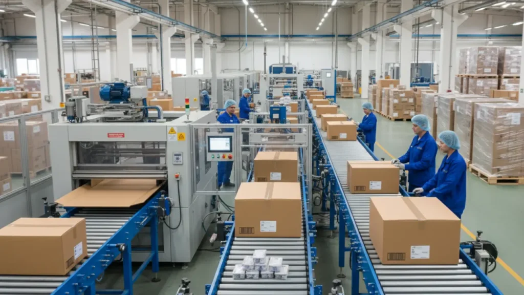 Linha de fabricação de caixas de papelão ondulado