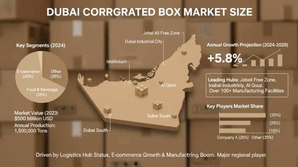 Dimensioni del mercato delle scatole di cartone ondulato a Dubai