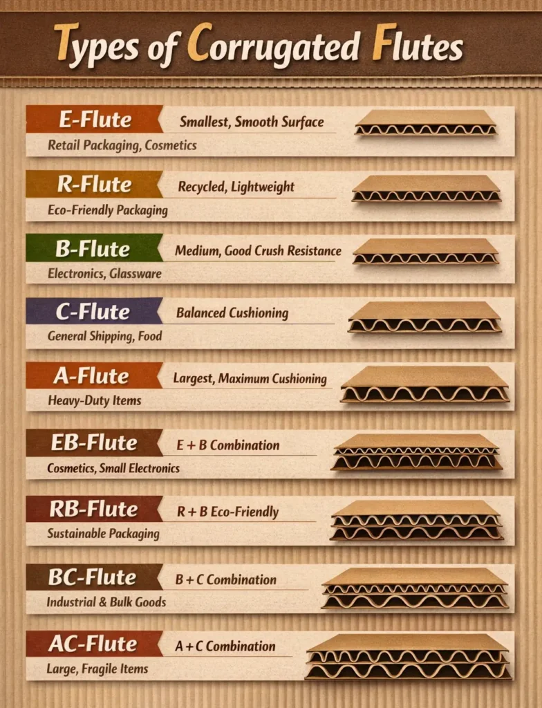 различные типы гофрированных флейт