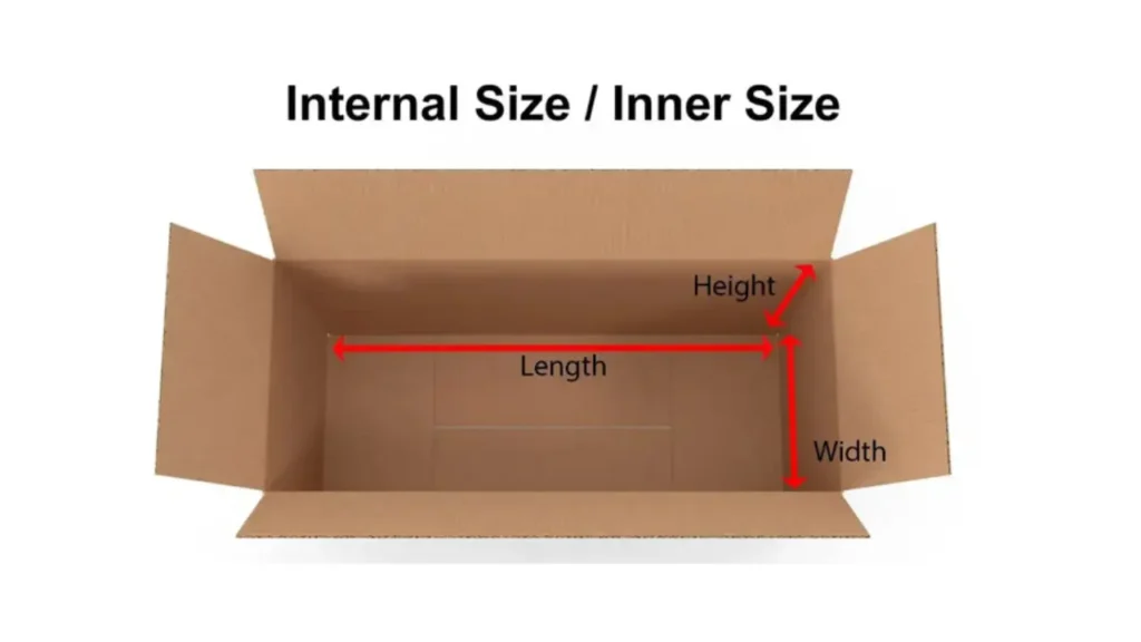 Como medir a dimensão interna de uma caixa de papelão ondulado