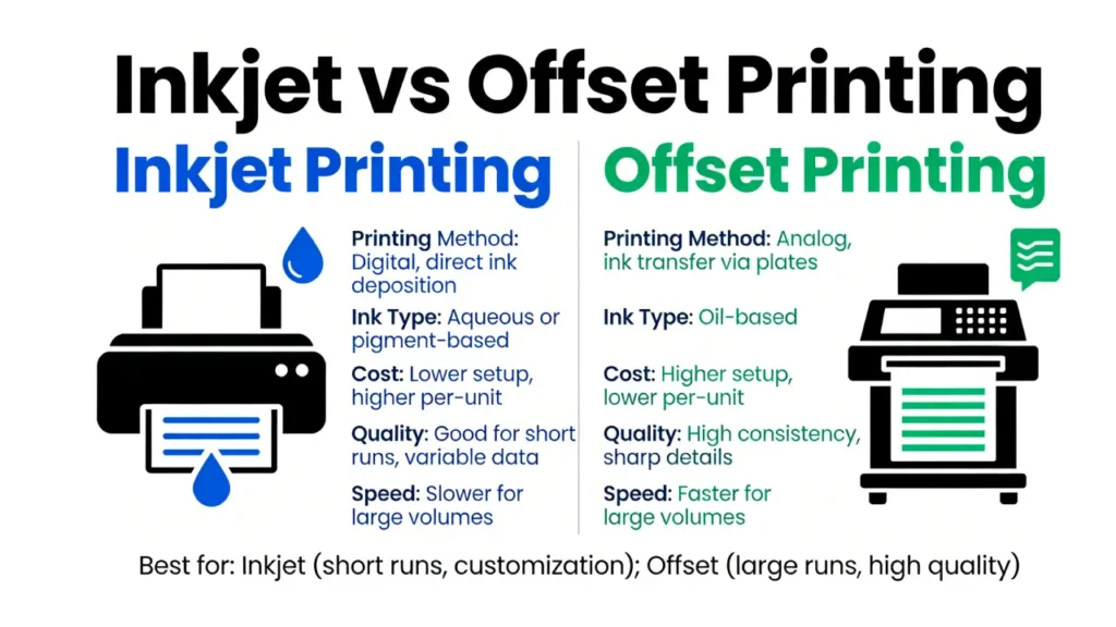 Tintenstrahl- vs. Offsetdruck