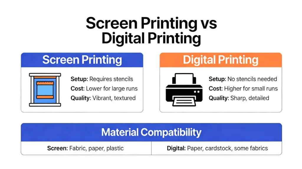 Siebdruck und Digitaldruck