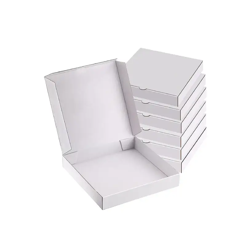 white corrugated pizza box