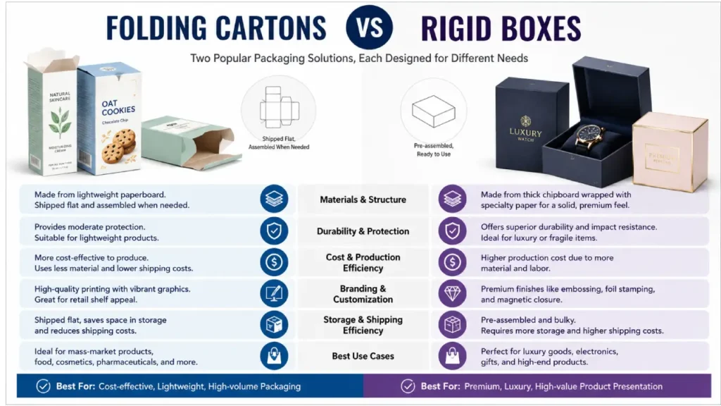 boîtes pliantes et boîtes rigides