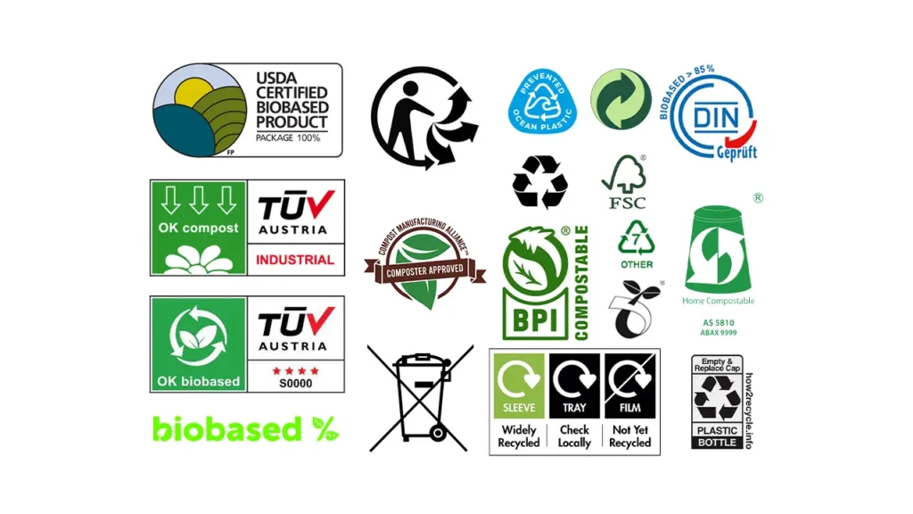 Recycling-Etiketten für Lebensmittelverpackungen
