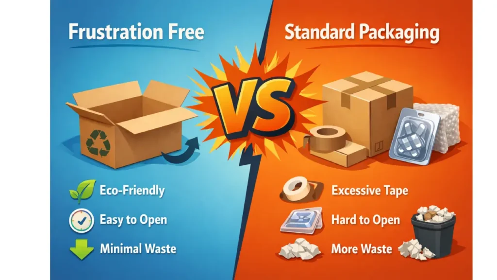 Imballaggio privo di frustrazioni e imballaggio standard