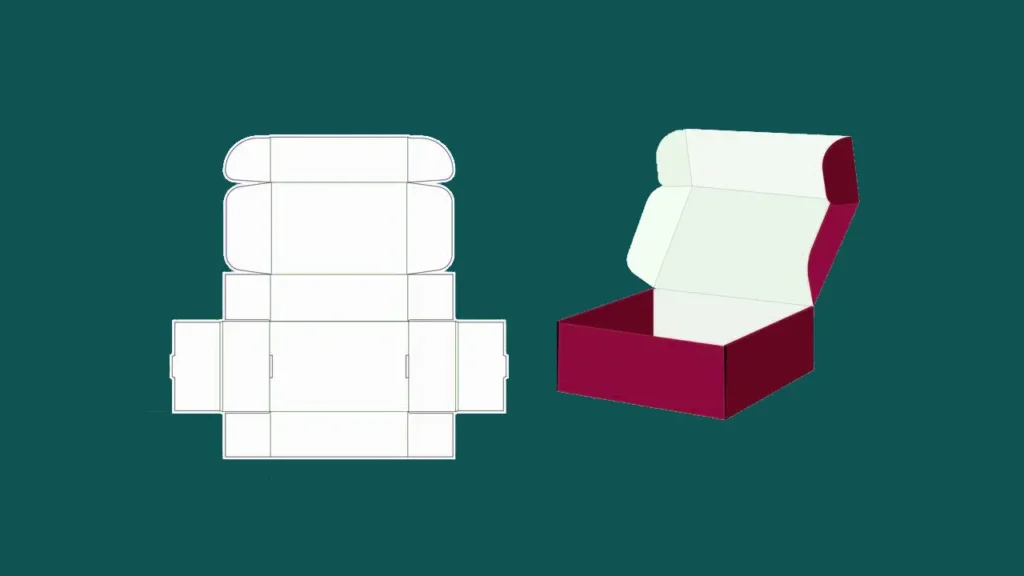 modello di design di scatola per mailer