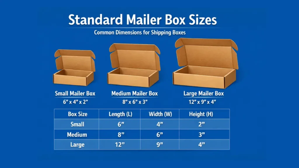 Standardgrößen für Versandkartons