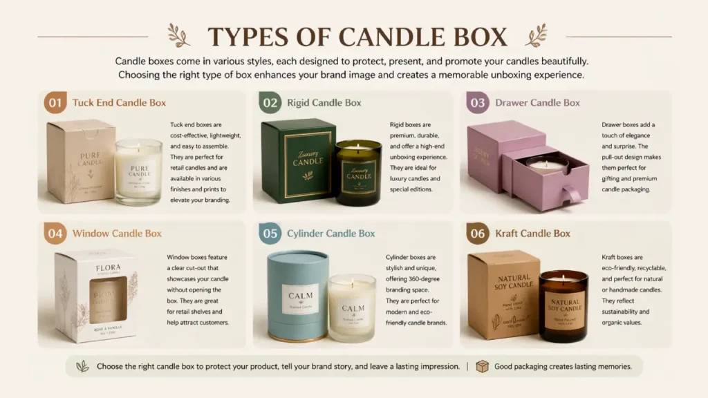types of candle boxes