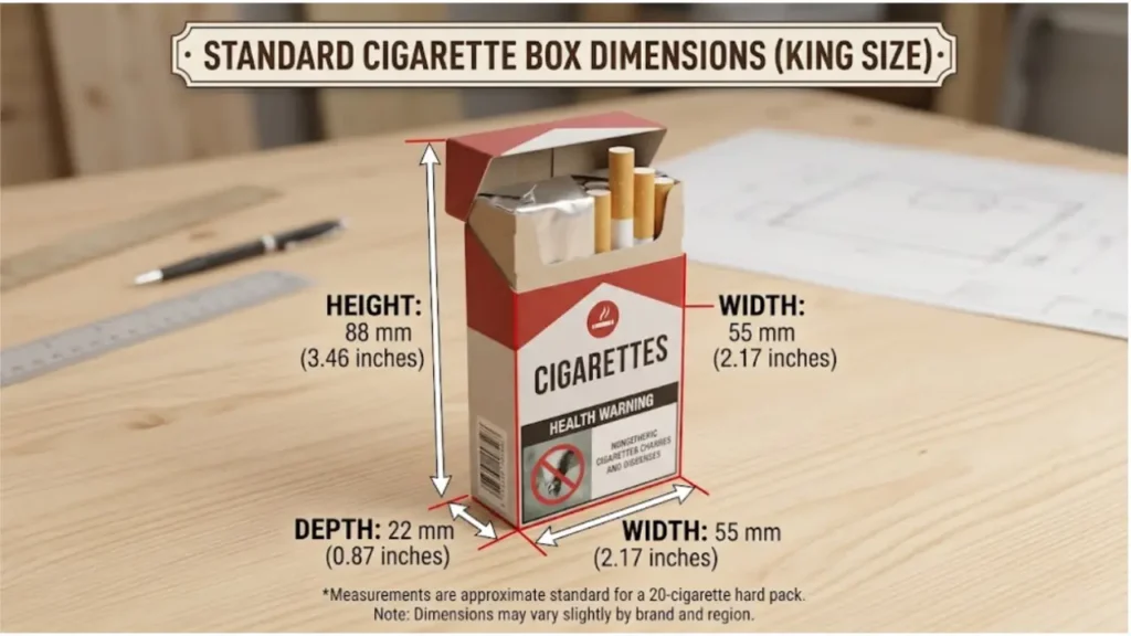 cigarette box dimensions