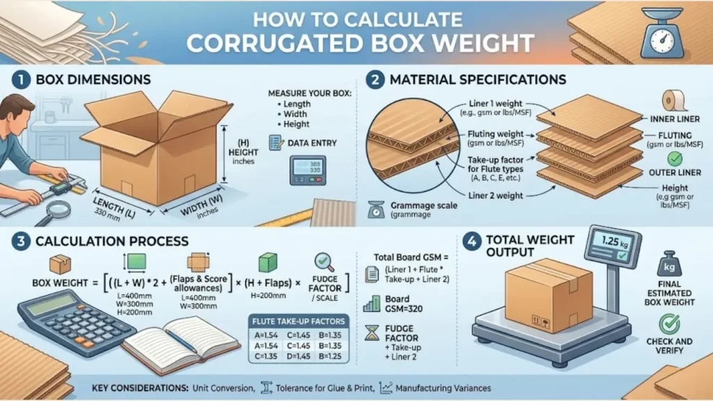 how to calculate corrugated box weight