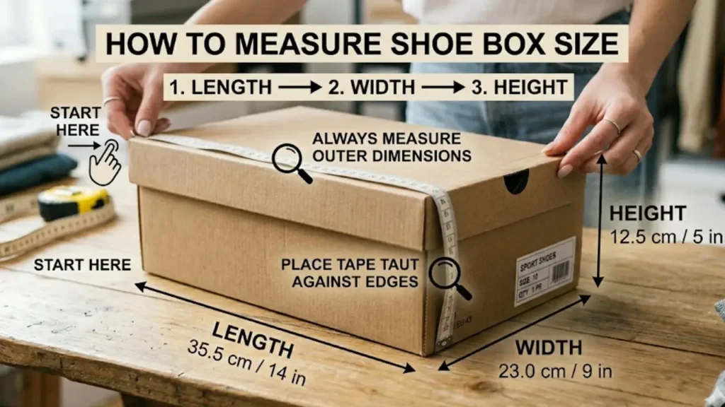 how to measure shoe box size