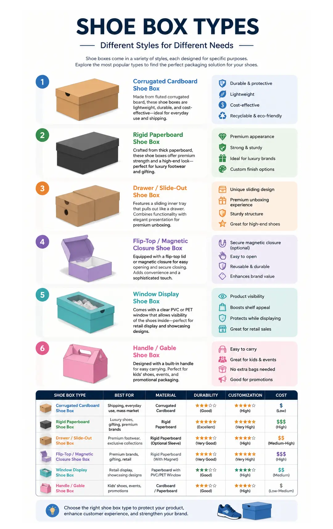 the types of shoe box