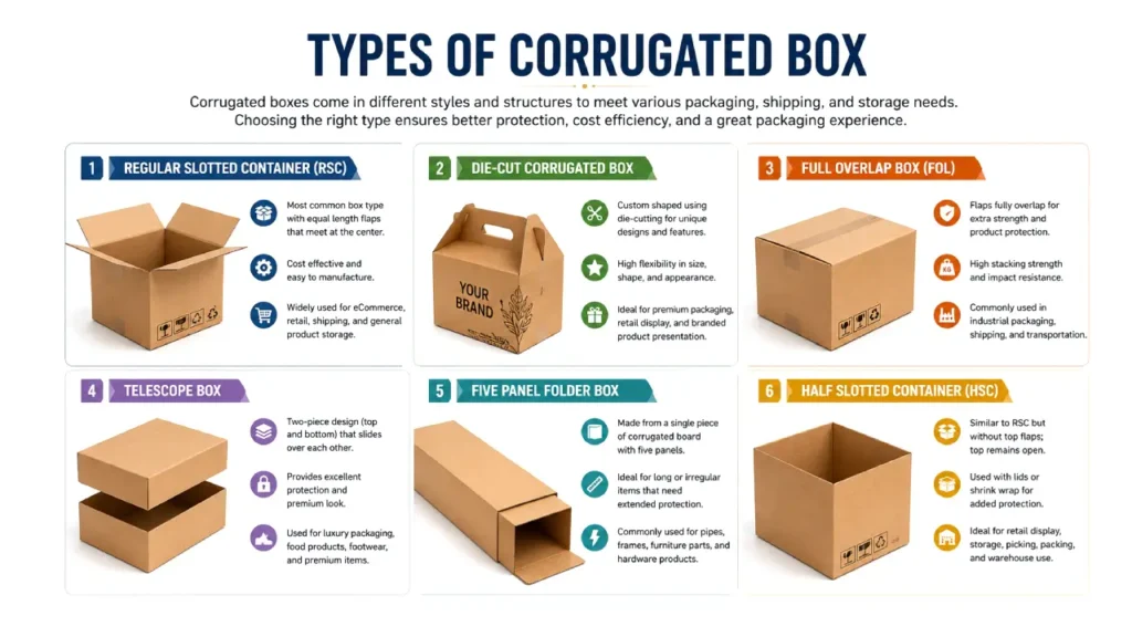 types of corrugated box