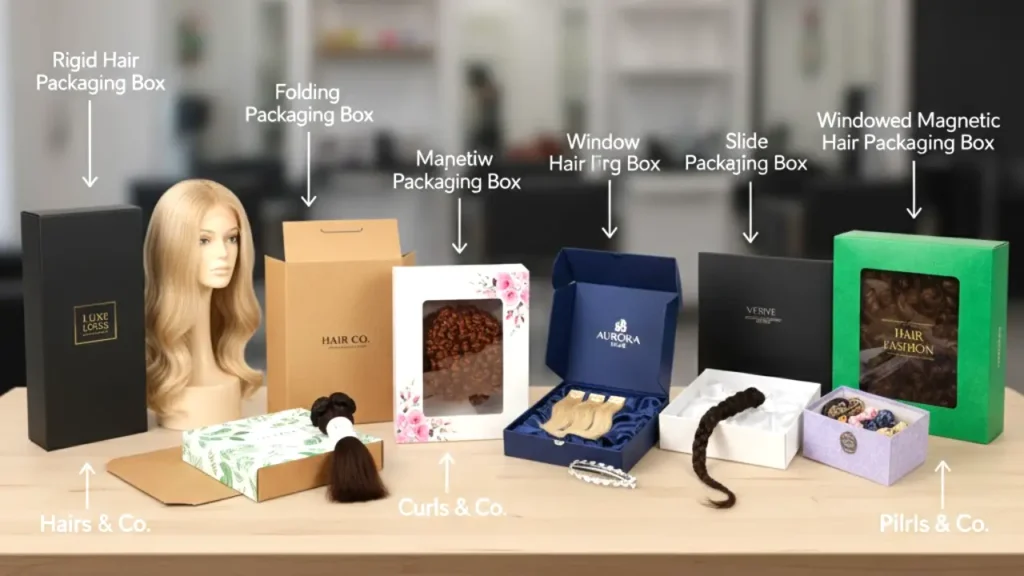 types of hair box packaging