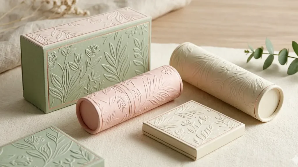 embossed paper cosmetic packaging